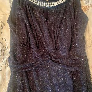 Enfocus Studio Midnight Blue Dress with Gem Accents